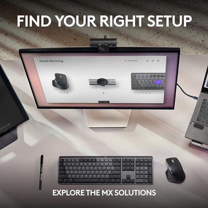 Logitech MX Brio Ultra HD 4K Webcam with Noise Reducing Microphones, AI-Enhanced Image Quality, Privacy Protector and USB-C Connection - Graphite