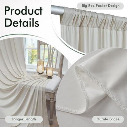 10ftx12ft Wrinkle Free Champagne Backdrop Curtain,2 Panels 12FT Height Wedding Backdrop Drapes,Silky Polyester Back Drop Cloth for Birthday Photography Background Party Backdrop Draping - color: Champagne, size: (W)5ft x (H)12ft (2 Panel)