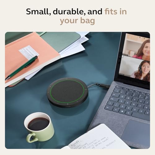 Jabra Speak2 75 (2025 Edition) Wireless Bluetooth Speakerphone - 4 Noise-Cancelling Mics, 65mm Speakers - New Linking Feature - USB-A & USB-C Adapter - Certified for Microsoft Teams - Dark Grey - size: Bluetooth Only, style: Teams Certified