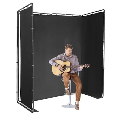 7.87ft x 13.12ft Green Screen Backdrop with Stand, Large Collapsible Green Backdrop w/Stand Foldable Frame for Parties Photography Video Shooting Live Streaming Gaming YouTube Creators (Black) - color: Black