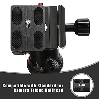 Frienda 2 Pieces Metal Quick Release Plate with 1/4''-20 Camera Screw Tripod Mount Plate Fits Standard for DSLR Camera Tripod Ball Head(Black,Pu50) - color: Black, style: PU50