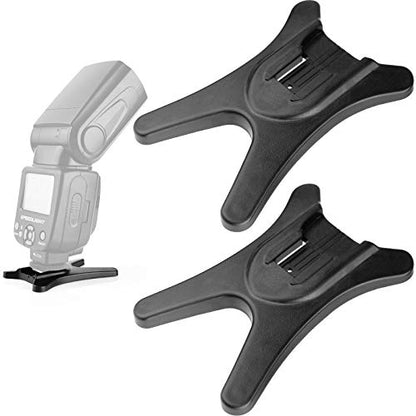 Anwenk Camera Flash Stand with Hot Shoe Mount and 1/4" Metal Tripod Thread for Speedlight Speedlite - Canon, Nikon, Sigma, Olympus, Panasonic, Pentax - 2 Pack - color: BK 2P