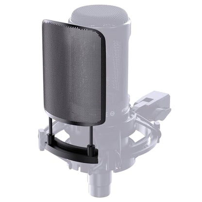 Metal Windscreen Pop Filter Compatible with Audio Technica at2020 at2035 at2050 at8458 Mic Shock Mount, Metal Mesh Cover, Anti-explosion Noise Cover Eliminates Pops and Hisses Sounds, Black - size: AT2020 Windscreen Pop Filter