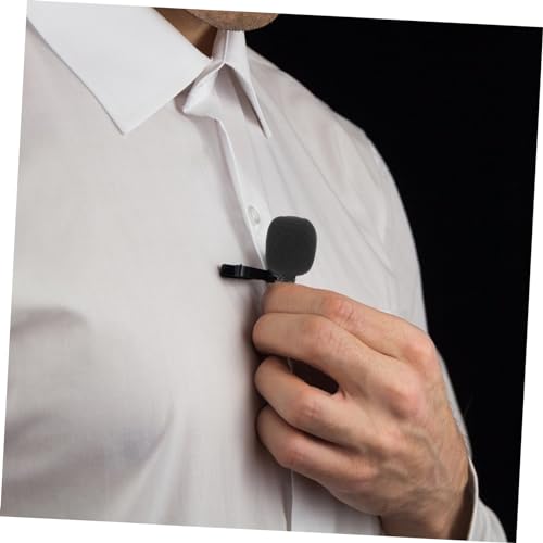 NUOBESTY Portable Clip Lapel Microphone Lightweight Mini Lavalier Mic for Clear Hands Recording Compatible with Smartphones Cameras Plug and Play Easy Operation