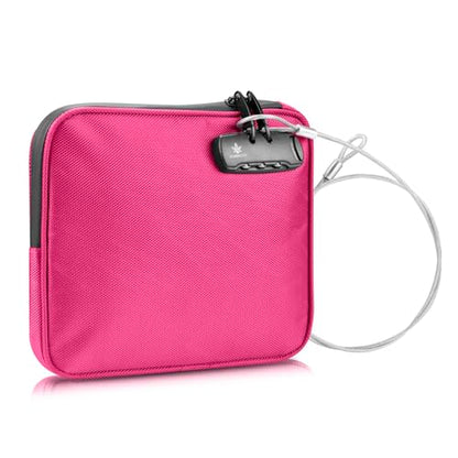 KOSMCCO Beach Locking Bag, Portable Safe, 9x7.5 Inch, Rose Red | Anti-Theft Design, Security Cable Included, Holds Phone Wallet and Keys, Ideal for Beach Pool Cruise and Travel - color: Rose Red