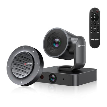 All-in-One Conference System: 4K AI PTZ Webcam with Dual Lens + Wireless USB/Bluetooth Speakerphone, AI Framing & Presenter Tracking, 15x Zoom, 360° Mic, Zoom/Teams/Webex Compatible for Meeting Room - size: 30
