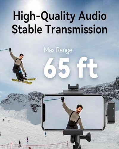 Wireless Lavalier Mini Microphone for iPhone/Android, Noise Canceling USB C Lavalier Microphone for Android iPhone Video Recording Vlogging TikTok, Magnetic Lapel Mic with Charging Case