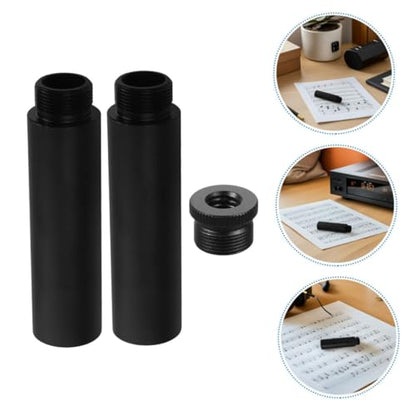 NOLITOY Microphone Extension Tube and Stand Adapter Kit 5/8" Female to 5/8" Male with 3/8" Screw, Boom Arm Mic Stand Parts for Desk Mounts and Live Streaming Use