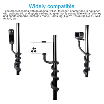 Pellking Flexible Twist Arm Mount Fence Stand for DJI OSMO Pocket 4 3/GoPro/Insta360/Smartphones | Mount for Fence,Tripod, Selfie Stick & Handlebar Accessories