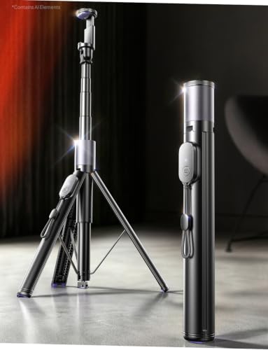 LISEN Tripod for iPhone 17 Pro Max Selfie Stick 67" 0.01s-Open with Remote | Perfect for Travel, Vlog, Live Stream, Video Recording, Photographic Lighting Booms & Stands for iPhone & Android