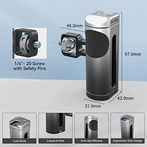 SmallRig Mini Side Handle for Phone Cage Smartphone Video Rig with 1/4''-20 Threads and Cold Shoe, Up and Down Adjustable - 3894 - size: 3894 (without wireless control)