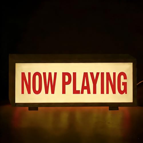 Retro NOW PLAYING Light Box Sign USB Powered Music LED Light Up Signs for Theater Game Room Man Cave Bar Living Room Record Neon Wall Decor - color: NOW PLAYING