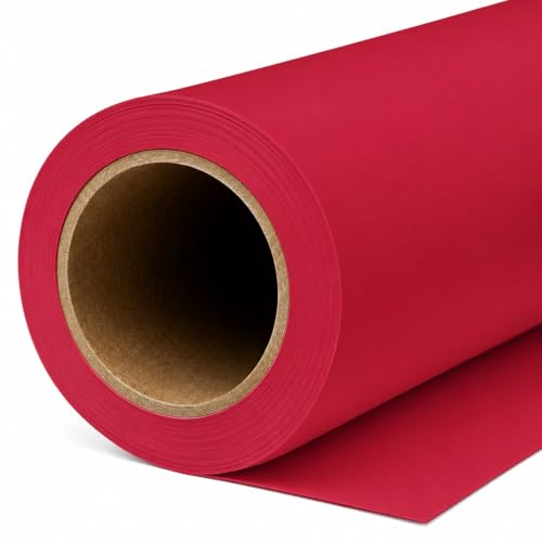 Yizhily Seamless Scarlet Backdrop Paper Roll, 53" x 16.4', Heavyweight MatteScarlet Photo Background for Small Studio Headshots, Tabletop Product & Food Photography - color: Scarlet, size: 53" x16.4'