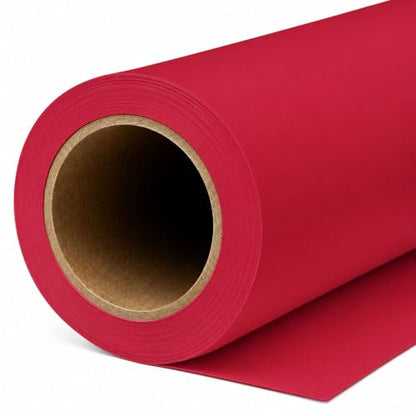 Yizhily Seamless Photo Photography Background Paper Backdrop for Photoshoot, Videos, YouTube, Livestream, 107" x36', Scarlet - color: Scarlet