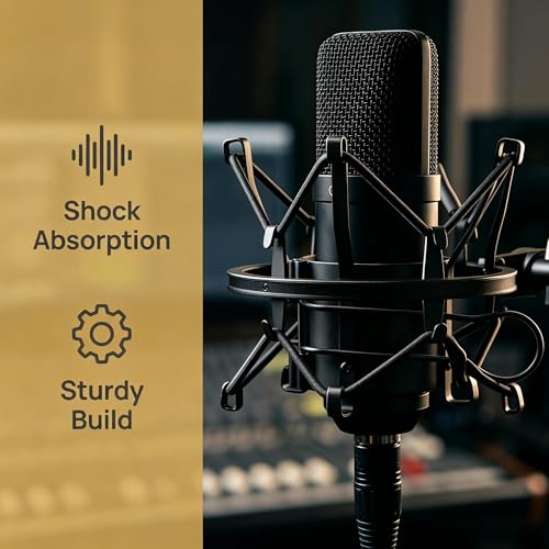 Miwayer Universal Microphone Shock Mount,Most Advanced Cobweb Anti-Vibration Structure Compatible with 1.8-2.1"(48-54mm) Large Diameter Condenser Mics, Like AT 2020 USB MXL440 550 RODE NT1 - size: 1.8-2.1"(48-54mm) Black