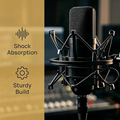 Miwayer Universal Microphone Shock Mount,Most Advanced Cobweb Anti-Vibration Structure Compatible with 1.8-2.1"(48-54mm) Large Diameter Condenser Mics, Like AT 2020 USB MXL440 550 RODE NT1 - size: 1.8-2.1"(48-54mm) Black
