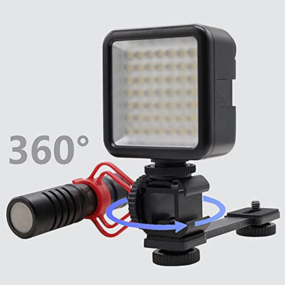 Triple Cold Shoe Mount Extension Bar Bracket with 1/4 Adapter for Zhiyun Smooth 4 DJI Osmo Pocket Osmo Mobile 3 Feiyutech Vimble 2 3-Axis Gimbal Accessories