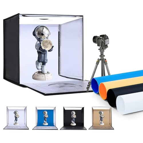 Photo Studio Light Box, 20"x20" Professional Photography Photo Light Box with 160 LEDs Lights & 4 Color Backgrounds for Product Picture Photography - size: 20*20inch