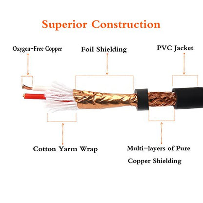 Tisino RCA to 1/4 Cable, Quarter inch TRS to RCA (1/4 Stereo to 2 RCA) Audio Y Splitter Cable Insert Cable - 10 feet/3 Meters - size: 10 feet