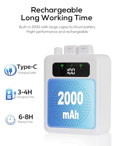 Wireless Voice Amplifier with Lavalier Microphones, Portable Voice Amplifier, Microphone with Speaker, Mini Megaphone with Clip on/Lapel Mic Teacher Microphone for Classroom Speech (White) - color: White