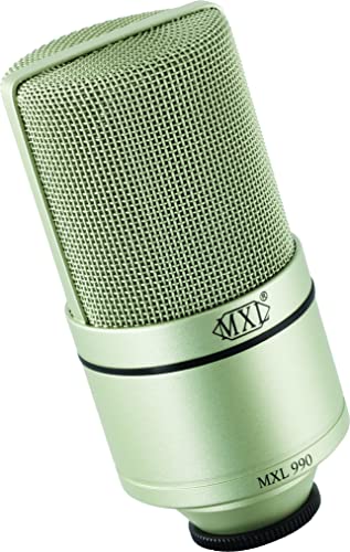 MXL 990/991 Large and Small Diaphragm Condenser Microphone Bundle Project/Home Studio Recording | XLR | Cardiod (Champagne) - style: 990/991