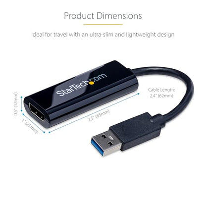 StarTech USB-A 3.0 to HDMI Converter, 1080p60, Windows Driver Required, TAA