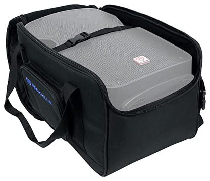Rockville TB8 Padded Speaker Bag Carry Case For 8" DJ PA Speakers+Stand | Rugged Carry Case, Stand Compartment, Secure Interior Buckles, Rain, Splash and Scratch Resistant, Dual YKK Zippers - style: 8 - Inches