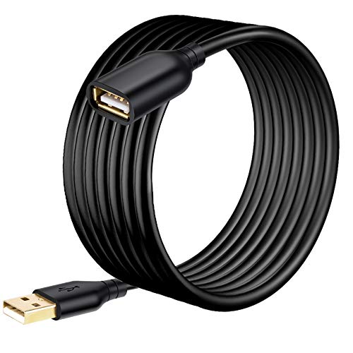 Costyle USB Extension Cable 15FT, USB 2.0 Extender Cable Type A Male to A Female Long Extension Cord for Mouse,Keyboard,Security Camera,Printer,USB Flash Drive,WiFi Adapter-Black - color: Black, size: 15 feet