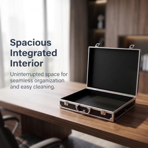 SUPVOX Hard Briefcase Metal Briefcase Black, Locking Aluminum Case with Wave Foam Insert, Protective Carrying Case for Sensitive Instruments, Cameras and Valuables - color: Black