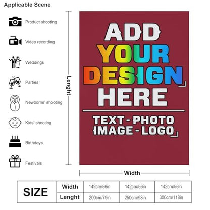 Custom Photography Cloth Design Your Own Photo Logo Text Personalized Backdrops Non-Reflective Non-Penetrating Photoshoot Background Screen Portrait Studio Photobooth Drops 56 X 79 Inches, Dark Red - color: Dark Red, size: 56"×79"