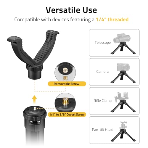 CVLIFE Shooting Rest Tripod - Adjustable Height, 360 Degree Rotation, V Yoke Stand - Portable Rifle Rest for Target Shooting, Hunting and Outdoor Activities - size: 6.3-7.9"