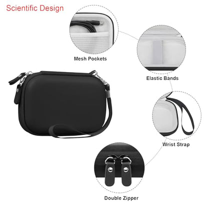 Elonbo Camera Carrying Case for KODAK PIXPRO FZ55 / FZ53 / FZ45 / FZ43 16MP Digital Camera, Vlogging Camera Storage Holder TTravel Bag, Mesh Bag Fits Batteries, Cable, Memory Card, Card Reader,Black - color: Black