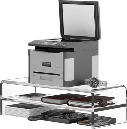 Egchi Acrylic Monitor Stand, 2 Tiers Computer Monitor Riser(20x8x5.5 Inch), Monitor Riser/Computer Stand for Home,Office,Business,PC Desk Stand for Keyboard Storage& Multi-Media Laptop Printer Screen - size: 20''x8''x5.5''- 2 Tiers