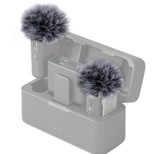 SUNMON DJI Mic Windscreen Furry Foam - DJI Wireless Mic Outdoor Microphone Cover Muff Pop Filter Noise Reduction, Mic Covers for DJI Microphone Wireless(2 PC) - size: 2 PCS