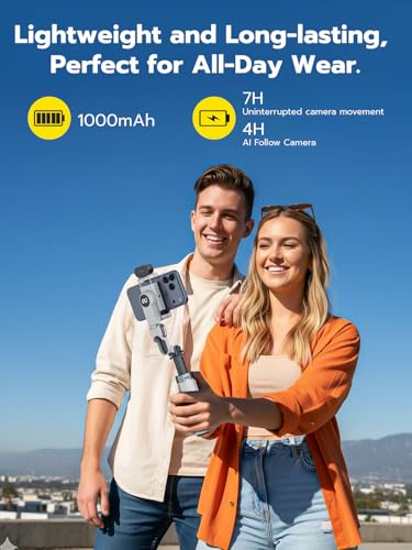 AOCHUAN Gimbal Stabilizer for iPhone, 4 in 1 Phone Gimbal w/360° Rotation for Andriod Sefie Stick Tripod w/Auto Face Tracking and Wireless Remote for TikTok -M3 Promini White - color: White