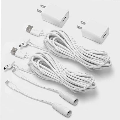2 Pack Adapter Charger for Ring Stick Up Cam 3rd Gen/2nd & Ring Pan Tilt Stick Up Camera, Spotlight Cam Plus/Pro Indoor/Outdoor Weatherproof Charging Cable Barrel dc Plug Power Cord - style: 2 Pack