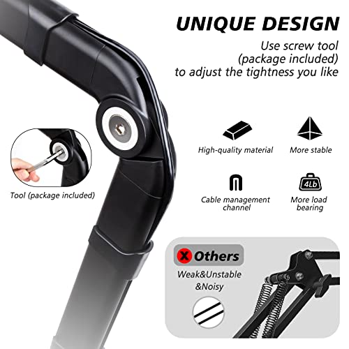 Blue Yeti Boom Arm with Extension Tube - Mic Boom Arm Compatible with HyperX QuadCast, Weighted Metal Height adjustment Mic Arm for QuadCast,Blue Yeti,Shure MV7,Rode and Most Gaming Mic By SUNMON - color: 𝙈𝙞𝙘𝙧𝙤𝙥𝙝𝙤𝙣𝙚 𝘽𝙤𝙤𝙢 𝘼𝙧𝙢
