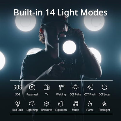 ZHIYUN MOLUS G300 [Official], 300W COB Bi-Color LED Video Light, Bowens Mount, 500W MAX Extreme Mode, App Control, Ultra Quiet, 2700K-6500K, CRI 95+ TLCI 97+ 15500Lux/1M,14 Lighting Effects - size: 300W