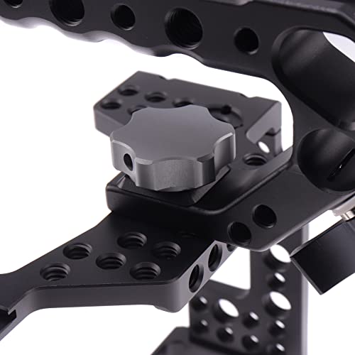 Hersmay For Canon M5 M50 II Cage with Top Handle, Camera Cage for Canon EOS M50 Mark II/ M50 /M5 Camera,Vlogging Video Shooting Filmmaking Rig Stabilizer with 1/4" Mounting and 3/8" Arri Locating Hole - size: For Canon M50II/M50/M5