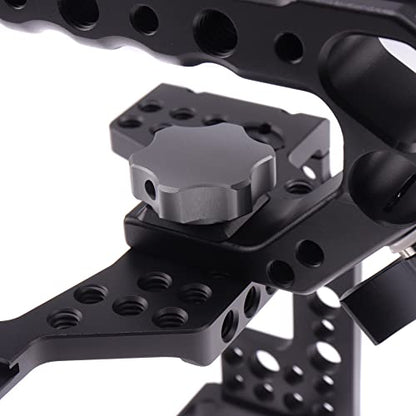Hersmay For Canon M5 M50 II Cage with Top Handle, Camera Cage for Canon EOS M50 Mark II/ M50 /M5 Camera,Vlogging Video Shooting Filmmaking Rig Stabilizer with 1/4" Mounting and 3/8" Arri Locating Hole - size: For Canon M50II/M50/M5