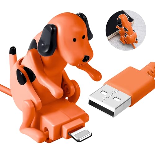 Funny Dog Fast Charger Cable - Dog Charging Cable,Portable Stray Dog Charging Cable,Dog Toy Smartphone USB Cable Charger,for iPhone Type-C Various Models Phones. - color: Orange, size: IOS