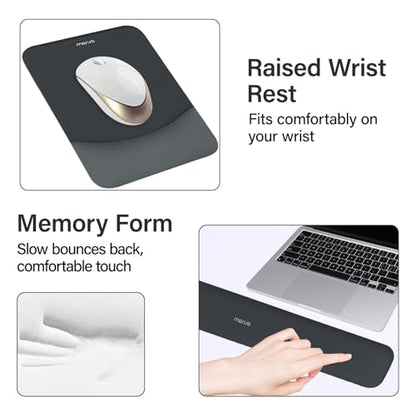 MOSISO Keyboard Mouse Pad Set, Large Gaming Mouse Pad&Rectangular Keyboard Wrist Rest&Mousepad with Wrist Rest&Coaster, Ergonomic Non-Slip&Easy Typing Pad with Curved Silicone Lining, Slate Gray - color: Slate Gray
