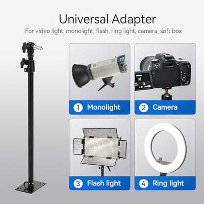 PHOCUS Photography Studio Wall Mount Boom Arm, 40 Inch Adjustable Camera Ceiling Mount Light Stand with 1/4" to 3/8" Threaded Stud for Video Ring Light, Monolight, Softbox, Flash (40 inch) - size: 40 inch