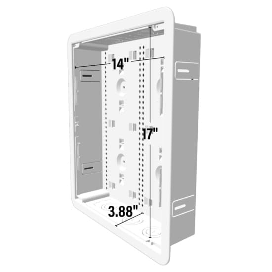 Legrand - OnQ Cable Management, In-Wall Media Box, Dual Purpose Structured Wiring Enclosure, TV Home Theater Recessed Storage Box, 17 Inch, White, ENP1700NA - size: 17 inch