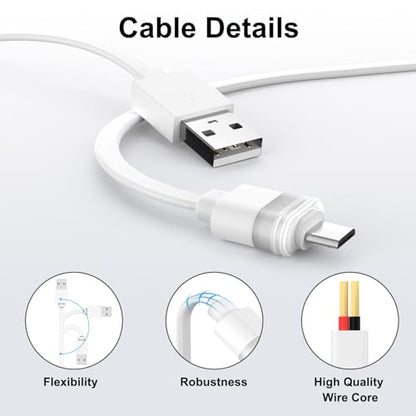 Newding Power Cable Compatible with Simplisafe Outdoor Security Camera, All Weather Conditions Continuously Charge, IP65 Weatherproof Interface, 25FT Charging Cord White
