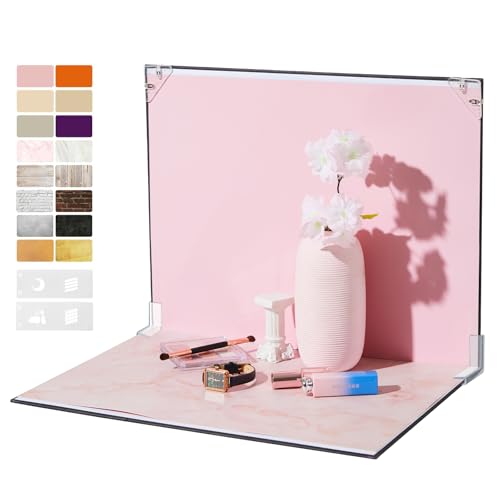 Product Photography Backdrops, 16x11.5 Inch Photo Backdrop Board Kit, 8Pcs 16 Patterns with 2Pcs Photo Shadow Maker for Makeup Product Shooting, Food Jewelry Cosmetics Photography - color: 8pcs patterns+2 pvc shadow
