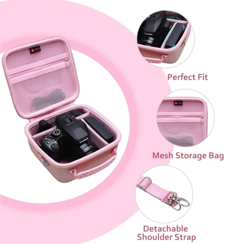 XANAD Hard Camera Case Bag Compatible with Canon EOS Rebel T7/ T100/ R50/ R50 V/RP/ R8/ R6 Mark II/ R7/ R10 DSLR Mirrorless Cameras, for Canon Sony Kodak Panasonic Nikon DSLR Mirrorless Camera, Pink - color: Pink
