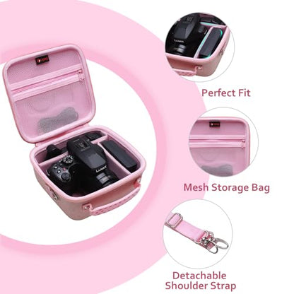 XANAD Hard Camera Case Bag Compatible with Canon EOS Rebel T7/ T100/ R50/ R50 V/RP/ R8/ R6 Mark II/ R7/ R10 DSLR Mirrorless Cameras, for Canon Sony Kodak Panasonic Nikon DSLR Mirrorless Camera, Pink - color: Pink