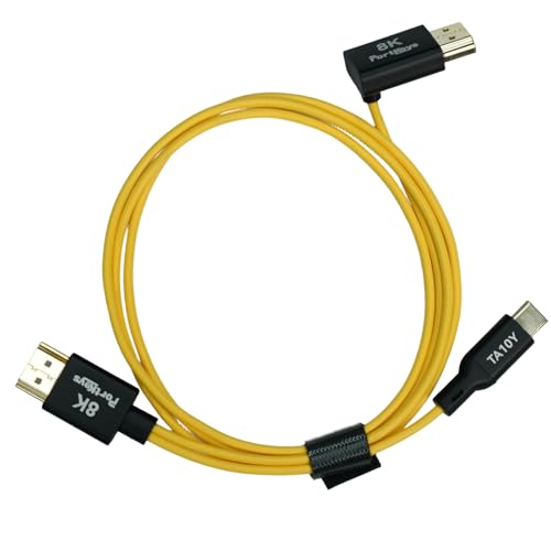 Portkeys 8K HDMI Cable 48Gbps HDMI 2.1 Cord 2.5mm OD Ultra Thin Video Control Cable Compatible with LH7C for A7SIII/FX30/A9M3/A7S4/A7M5/A7R5, S1H/S5M2/GH5II/GH6/GH7, R1/R5II/R6III, etc (TA10Y, 1m) - color: TA10Y (1m)