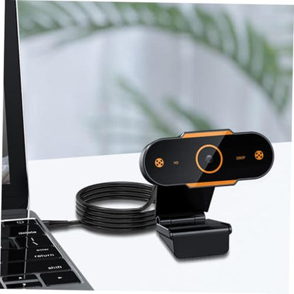 1080p USB Webcam with Built-in Microphone, Automatic Focusing Web Camera for Live Streaming and Video Conference, Plastic Laptop Web Camera Compatible with 5v Dc Power
